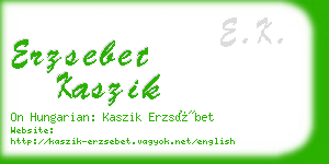 erzsebet kaszik business card